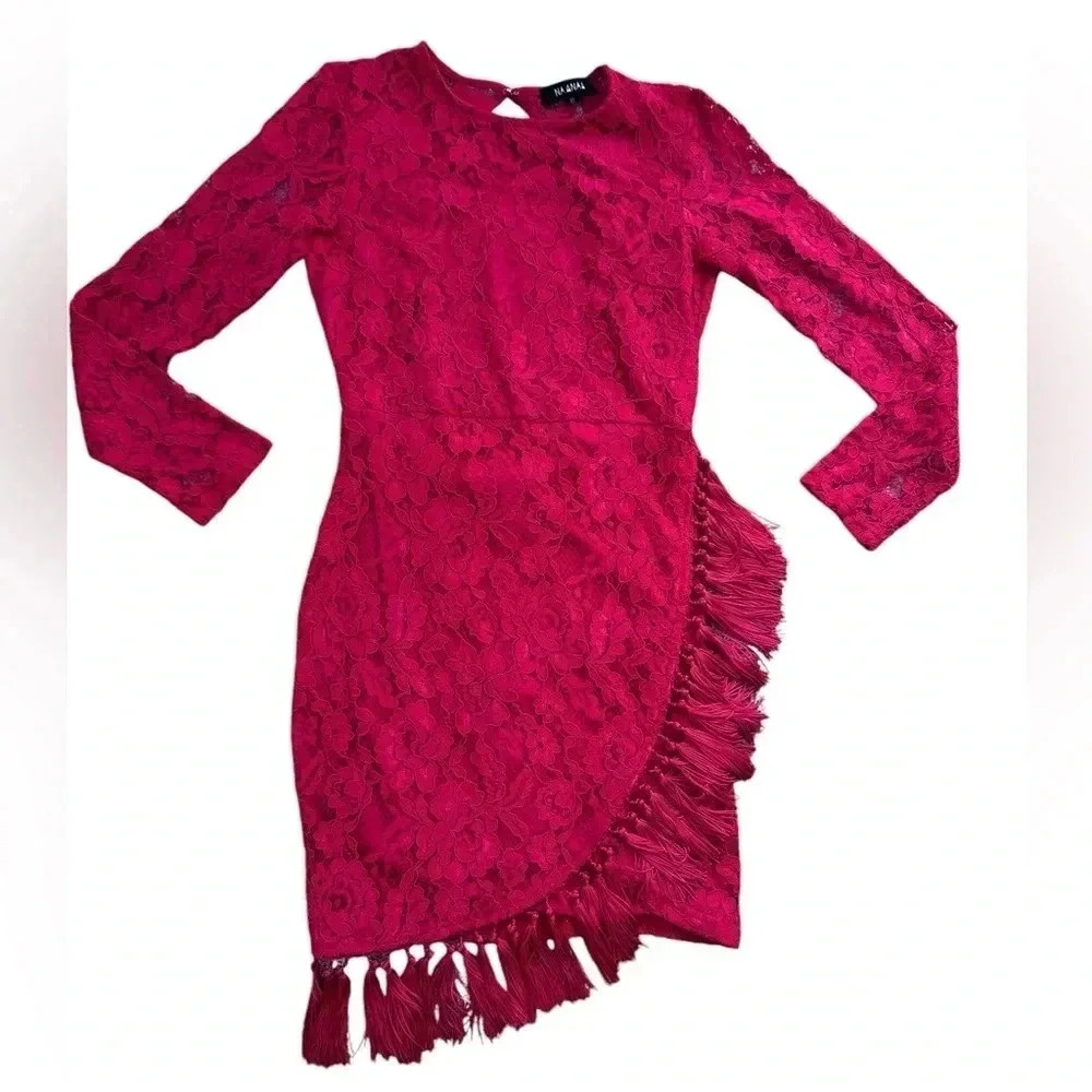 Nasty Gal, Red lace trim dress Cocktail style Size medium